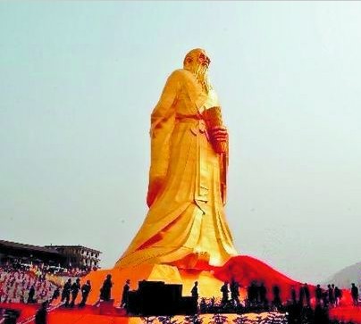 河南灵宝市投资2588万造紫铜贴金老子像(图)